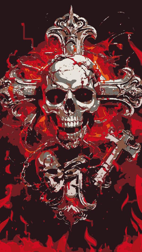 Crimson Skull Cross