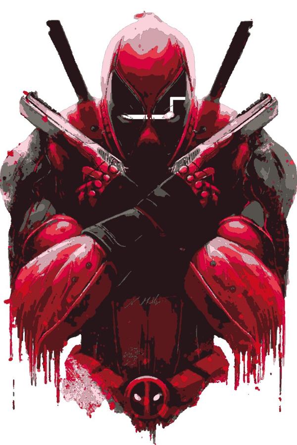 Deadpool Holding Guns